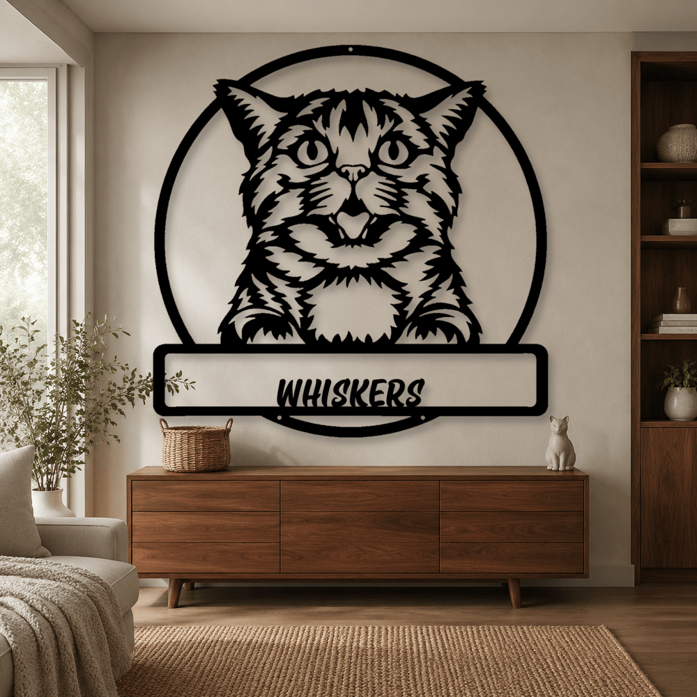 Rusty Rooster Fabrication & Design metal Sign Personalized Cat Lover Metal Sign (C67)