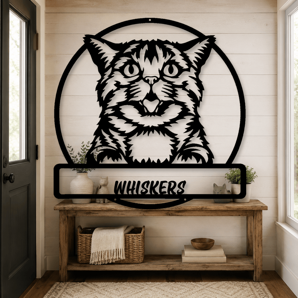 Rusty Rooster Fabrication & Design metal Sign Personalized Cat Lover Metal Sign (C67)