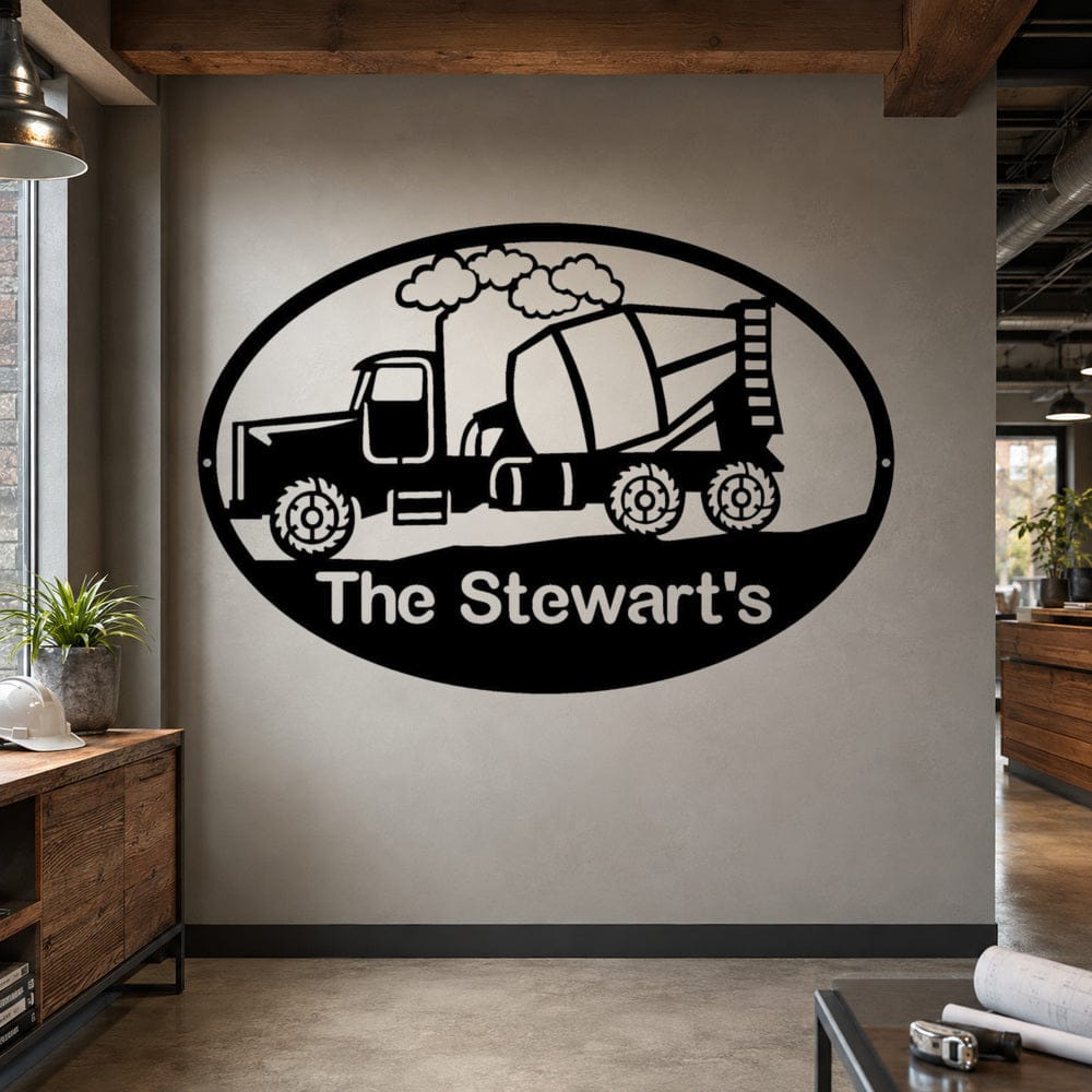 Rusty Rooster Fabrication & Design metal Sign Personalized Cement Truck Metal Sign (A85)
