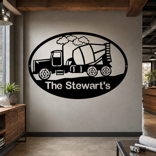 Rusty Rooster Fabrication & Design metal Sign Personalized Cement Truck Metal Sign (A85)