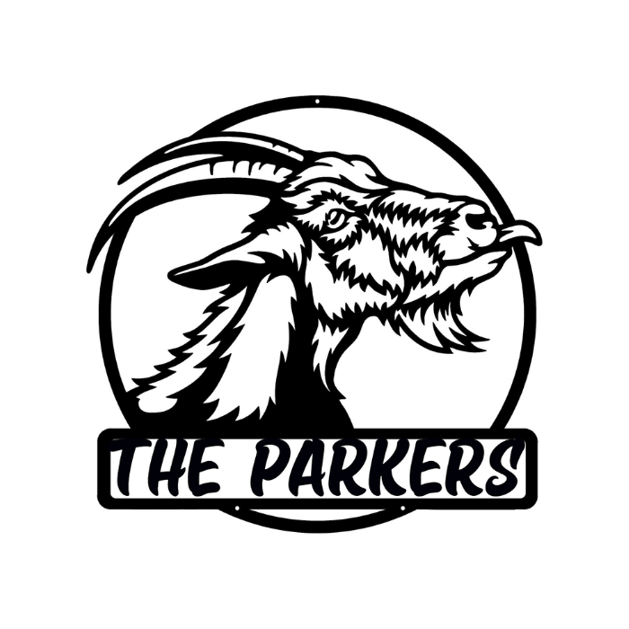 Rusty Rooster Fabrication & Design metal Sign Personalized Custom Goat Sign - Unique Farmhouse Decor (C66)