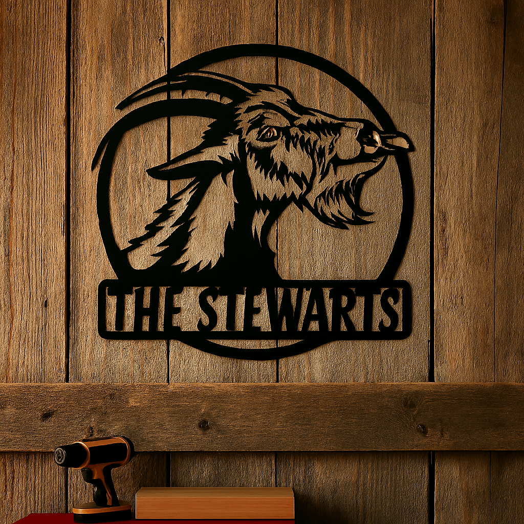 Rusty Rooster Fabrication & Design metal Sign Personalized Custom Goat Sign - Unique Farmhouse Decor (C66)