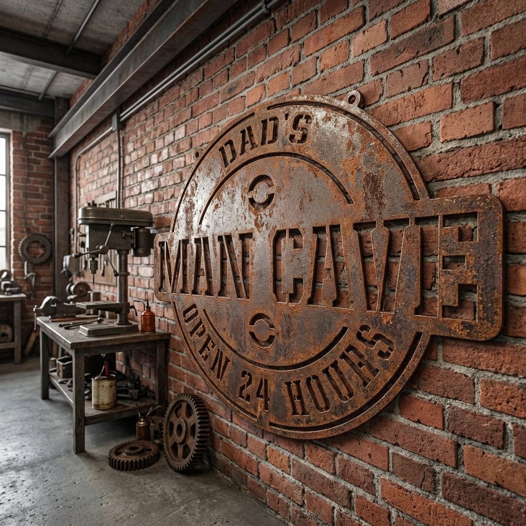 Rusty Rooster Fabrication & Design metal Sign Personalized Dad's Man Cave Sign - Rusty Rooster Metal (C61)