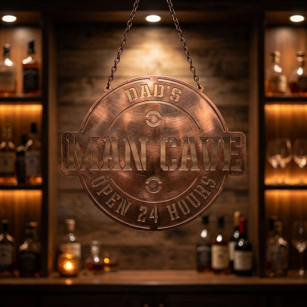 Rusty Rooster Fabrication & Design metal Sign Personalized Dad's Man Cave Sign - Rusty Rooster Metal (C61)