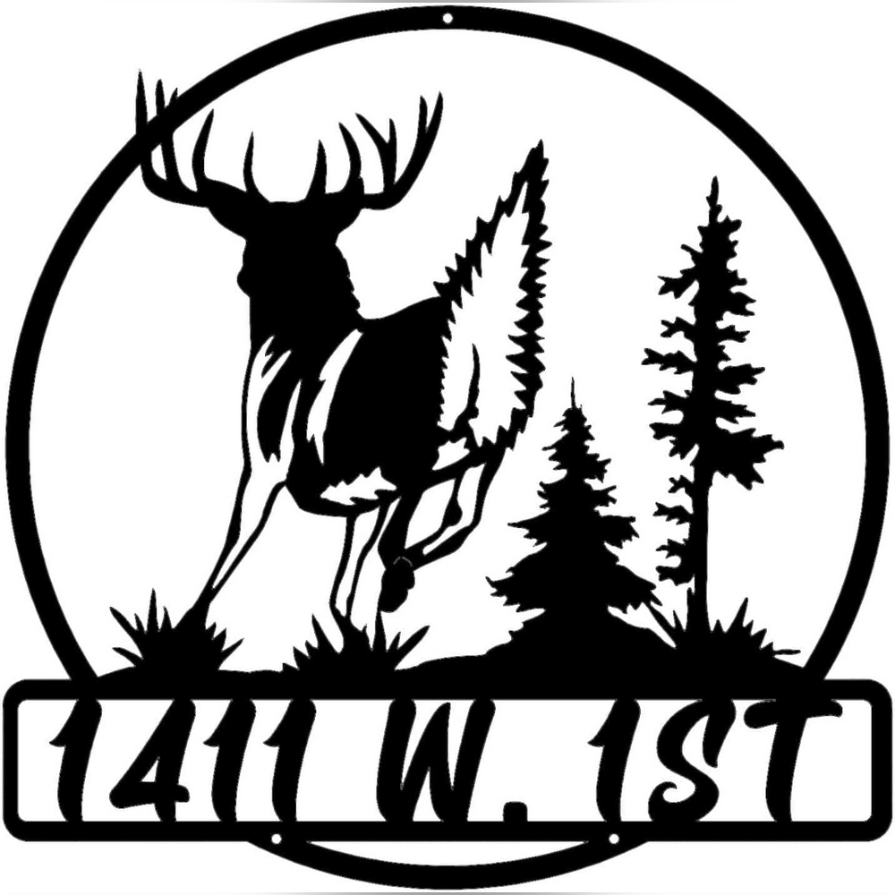 Rusty Rooster Fabrication & Design metal Sign Personalized Deer Metal Sign – Cabin Decor (C71)