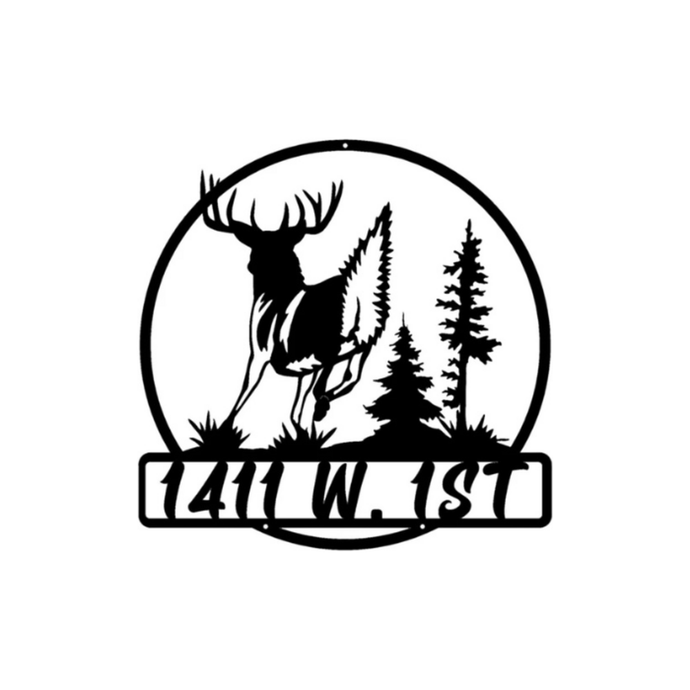 Rusty Rooster Fabrication & Design metal Sign Personalized Deer Metal Sign – Cabin Decor (C71)