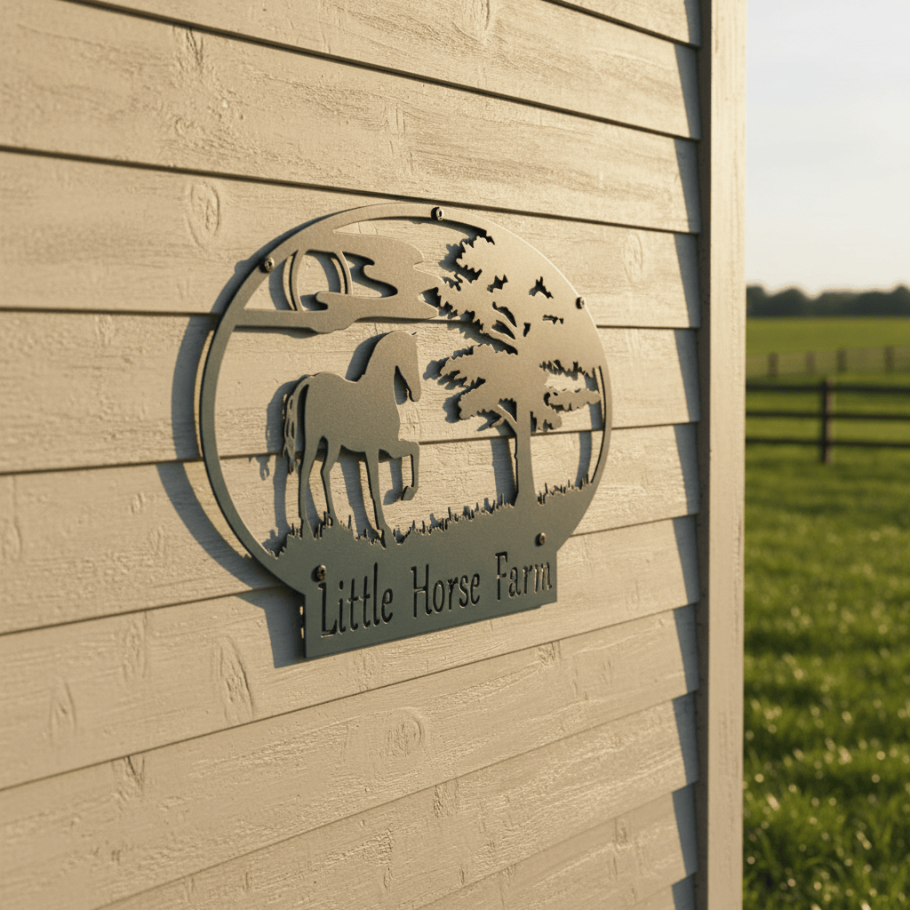 metal Sign Personalized Horse Farm Metal Sign – Custom Name Oval Wall Art