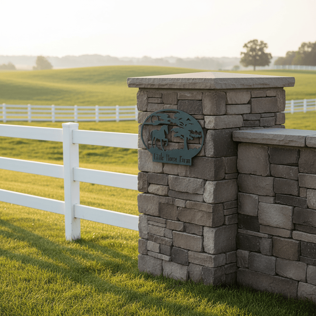 metal Sign Personalized Horse Farm Metal Sign – Custom Name Oval Wall Art