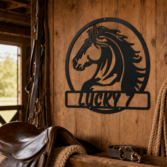 Rusty Rooster Fabrication & Design metal Sign Personalized Horse Head Metal Sign (C70)