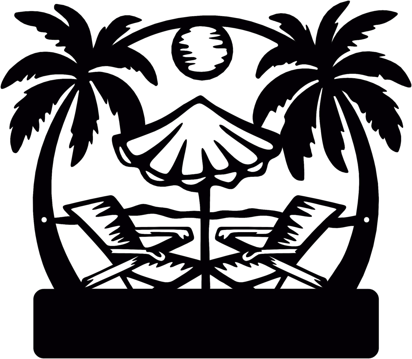 Rusty Rooster Fabrication & Design metal Sign Personalized Ocean Sunset Metal Sign – Tropical Monogram Decor (B91)