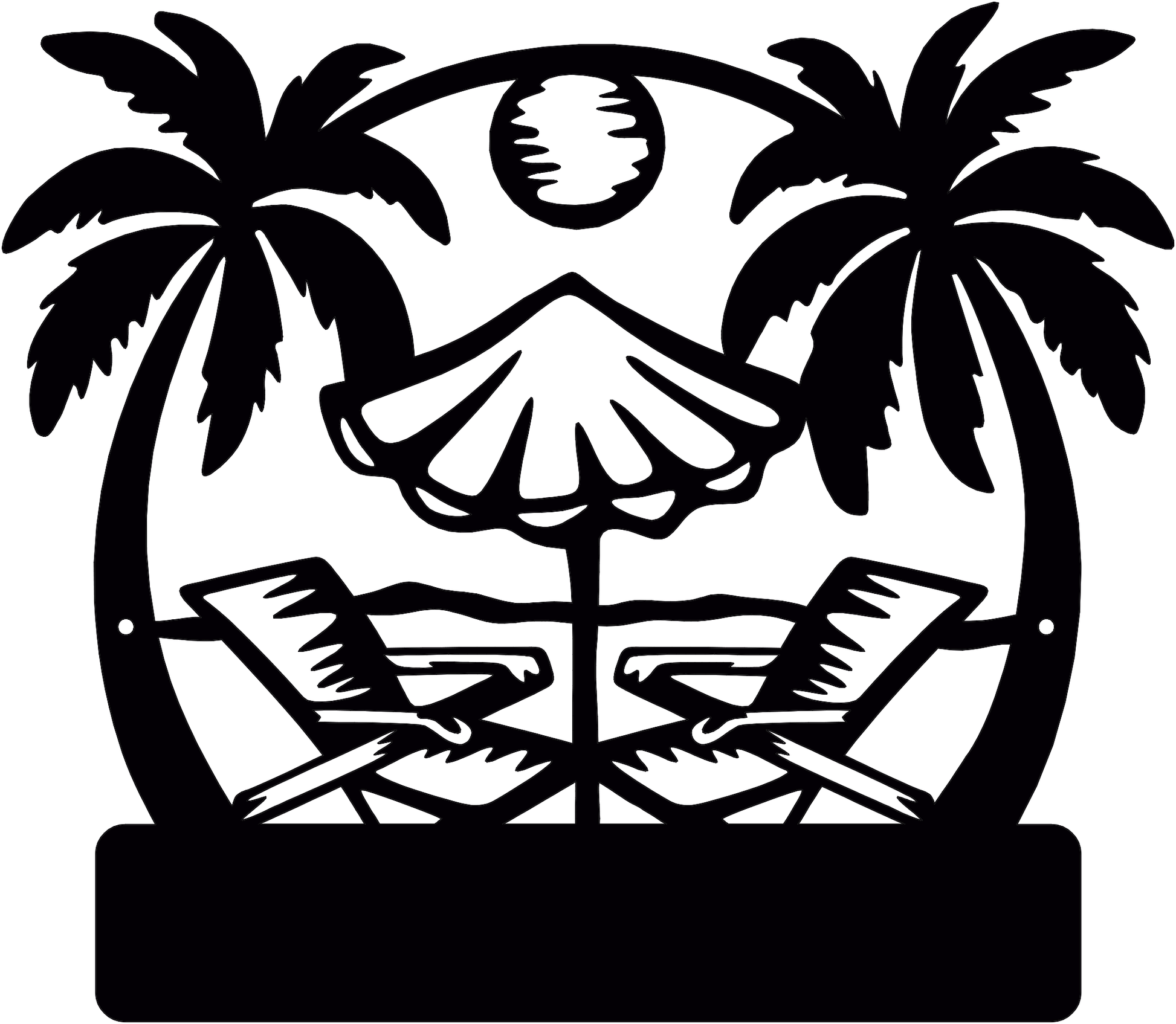 Rusty Rooster Fabrication & Design metal Sign Personalized Ocean Sunset Metal Sign – Tropical Monogram Decor (B91)