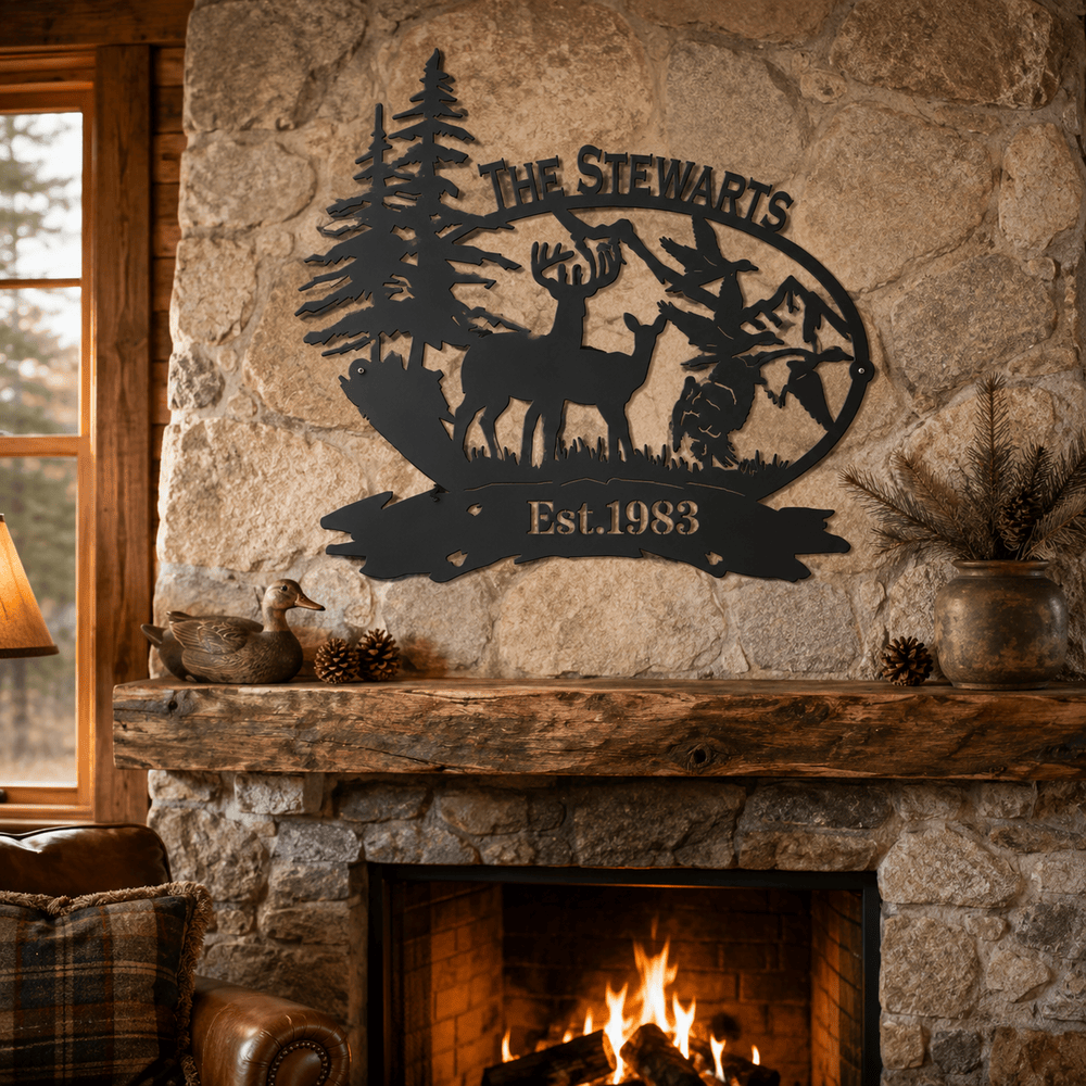 Rusty Rooster Fabrication & Design metal Sign Personalized Wildlife Metal Sign – Deer, Ducks & Turkey (B26)