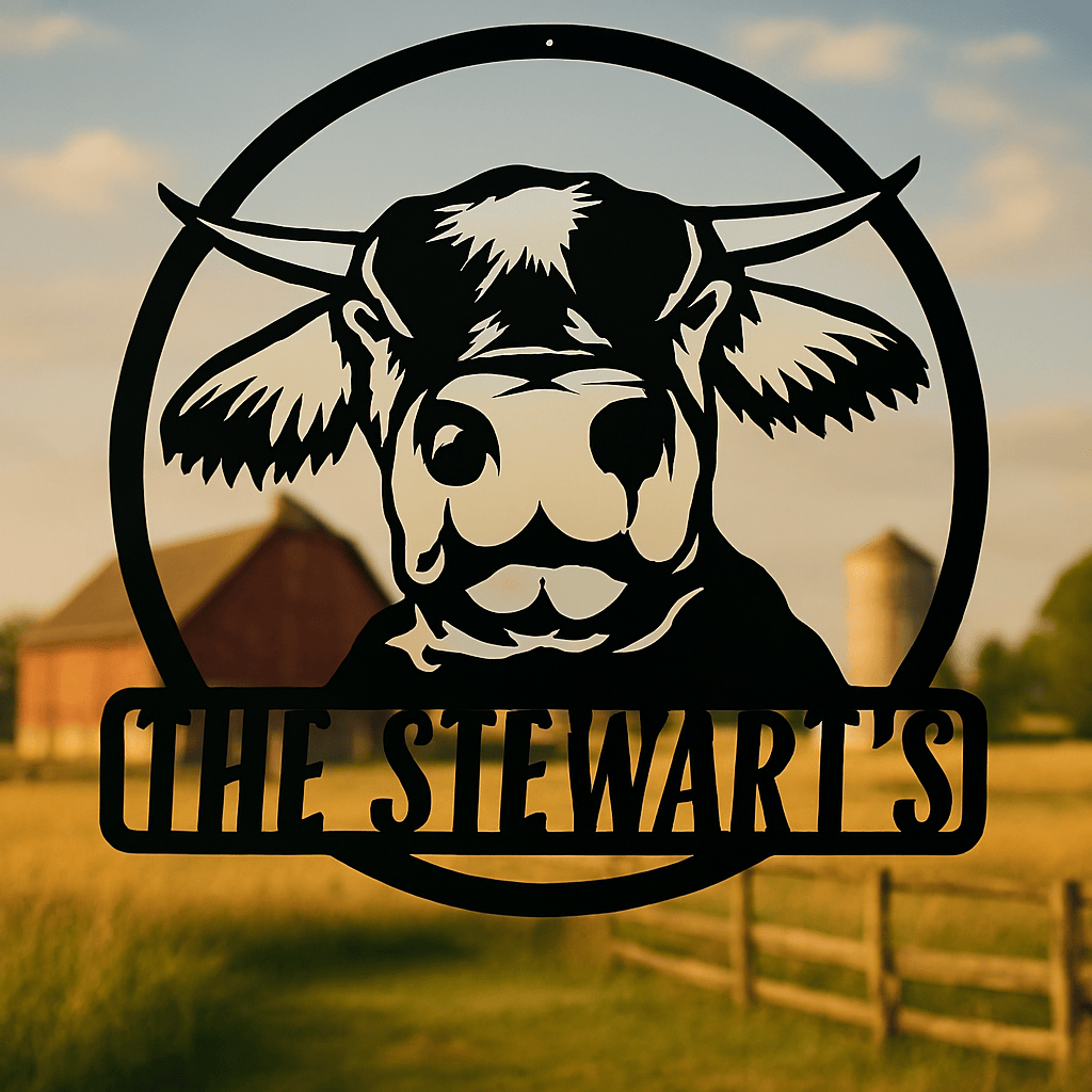 Rusty Rooster Fabrication & Design metal Sign Rustic Cow Wall Decor - Farmhouse Charm for Your Home (C68)