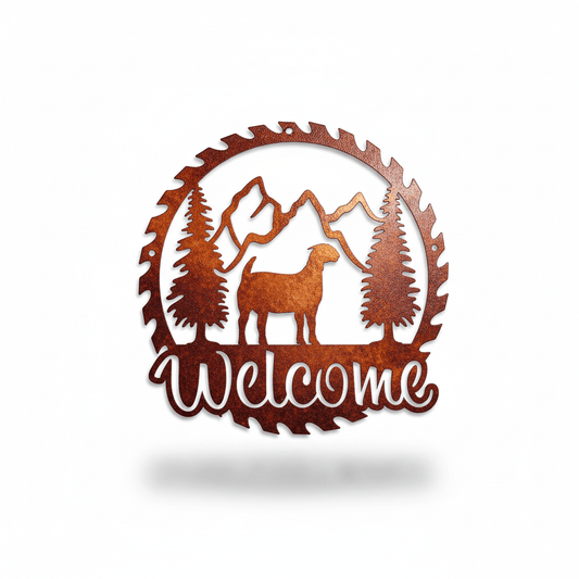 Rusty Rooster Fabrication & Design metal Sign Sawblade Goat ( Pkg of 4 ) ( A51)