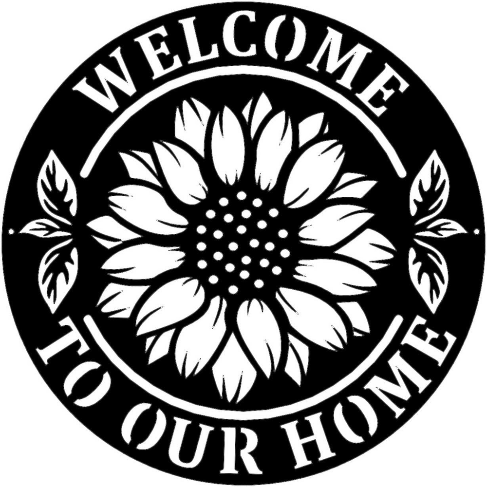 Rusty Rooster Fabrication & Design metal Sign Welcome to Our Home Metal Wall Sign (C63)