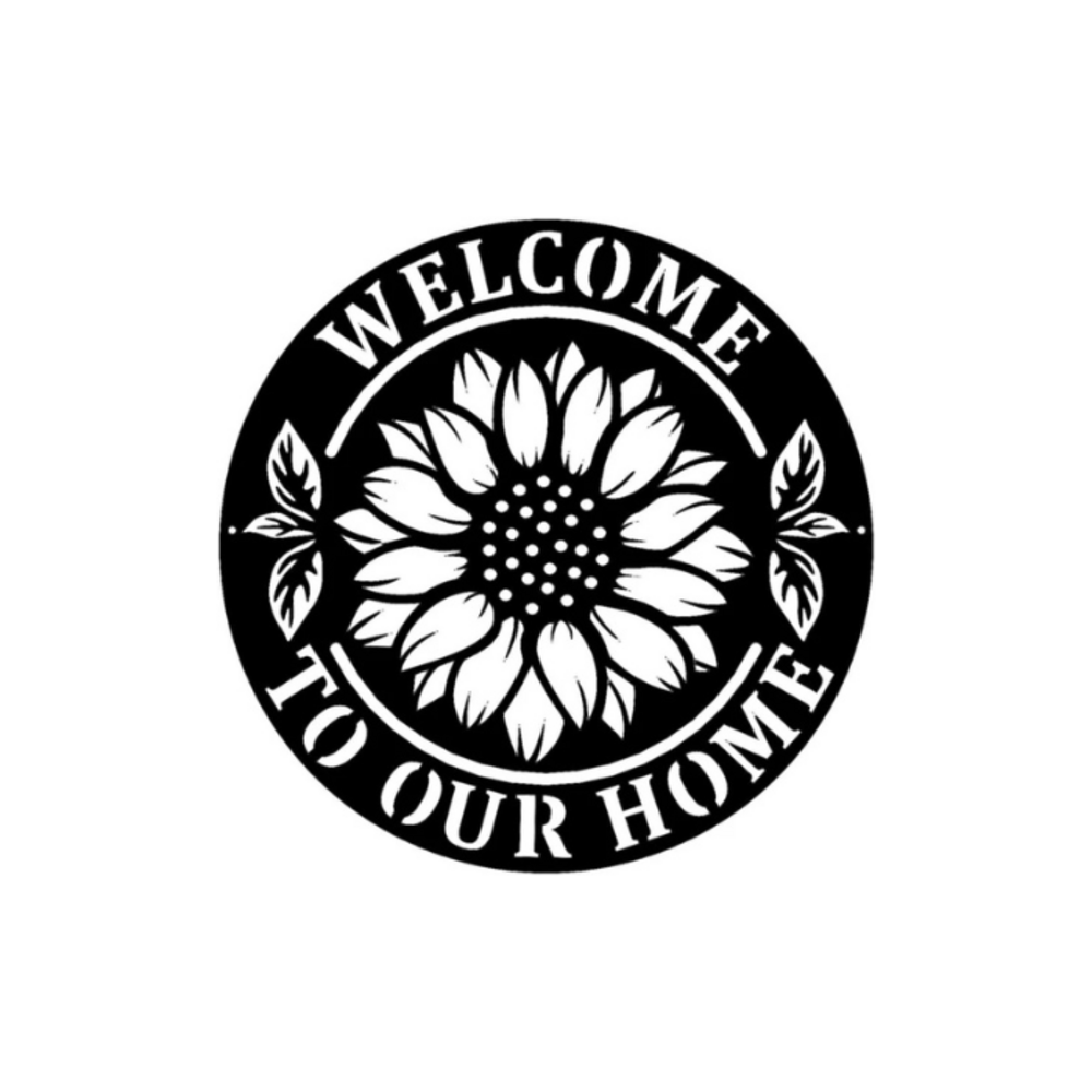 Rusty Rooster Fabrication & Design metal Sign Welcome to Our Home Metal Wall Sign (C63)