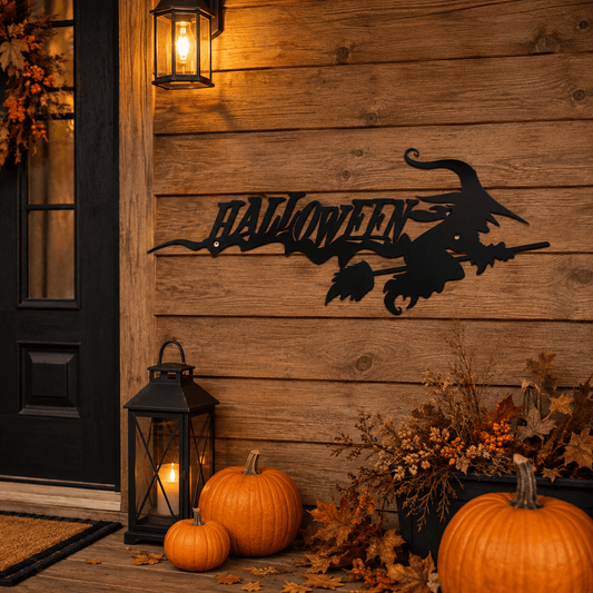 Rusty Rooster Fabrication & Design Metal Wall Decor Halloween Witch on a Broom Metal Wall Sign (D75)