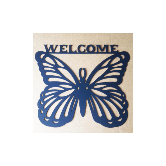 Rusty Rooster Fabrication & Design Metal Welcome Sign Butterfly (A5)