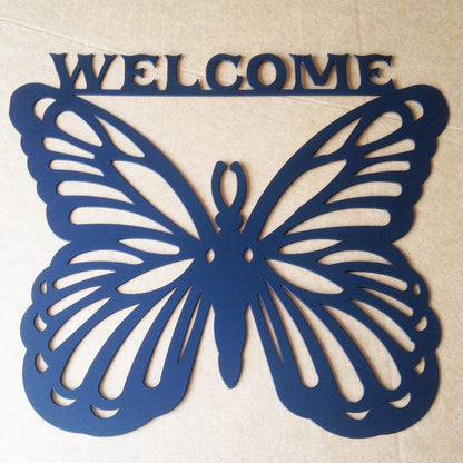 Rusty Rooster Fabrication & Design Metal Welcome Sign Butterfly (A5)