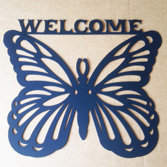 Rusty Rooster Fabrication & Design Metal Welcome Sign Butterfly (A5)