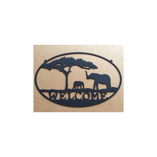 Rusty Rooster Fabrication & Design Metal Welcome Sign Elephant (M5)
