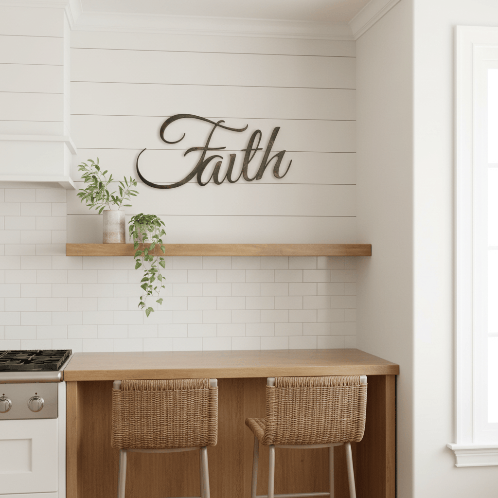 Rusty Rooster Fabrication & Design Metal Word Faith / Word of Inspiration