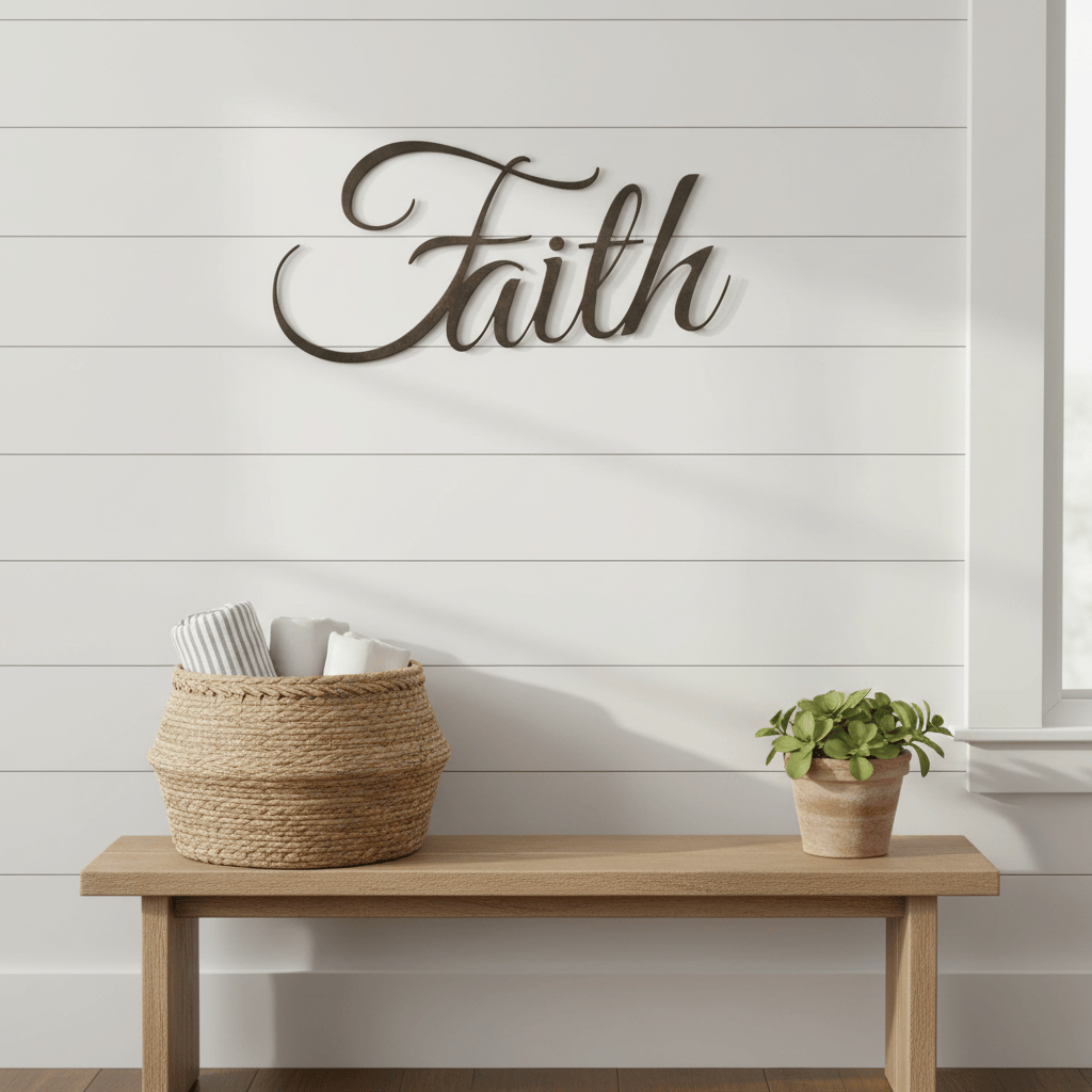 Rusty Rooster Fabrication & Design Metal Word Faith / Word of Inspiration