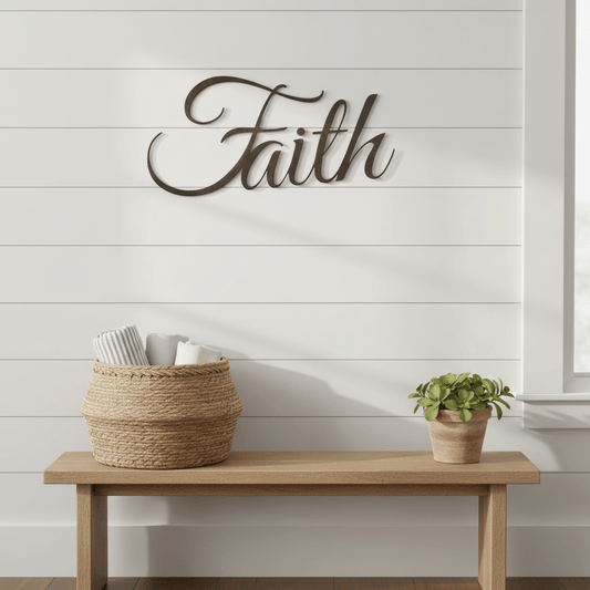 Rusty Rooster Fabrication & Design Metal Word Faith / Word of Inspiration