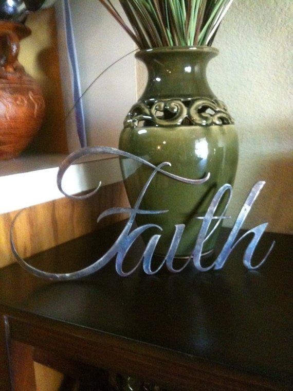 Rusty Rooster Fabrication & Design Metal Word Faith / Word of Inspiration