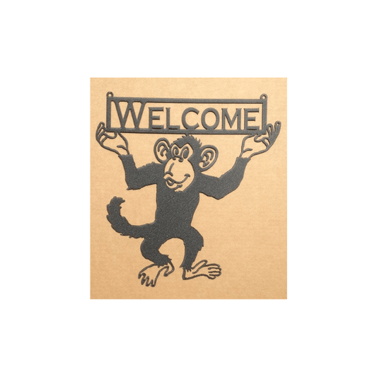 Rusty Rooster Fabrication & Design Monkey Wall Decoration with Custom Text (Q17)