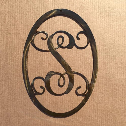 Rusty Rooster Fabrication & Design Monogram Single Letter Oval (M21)