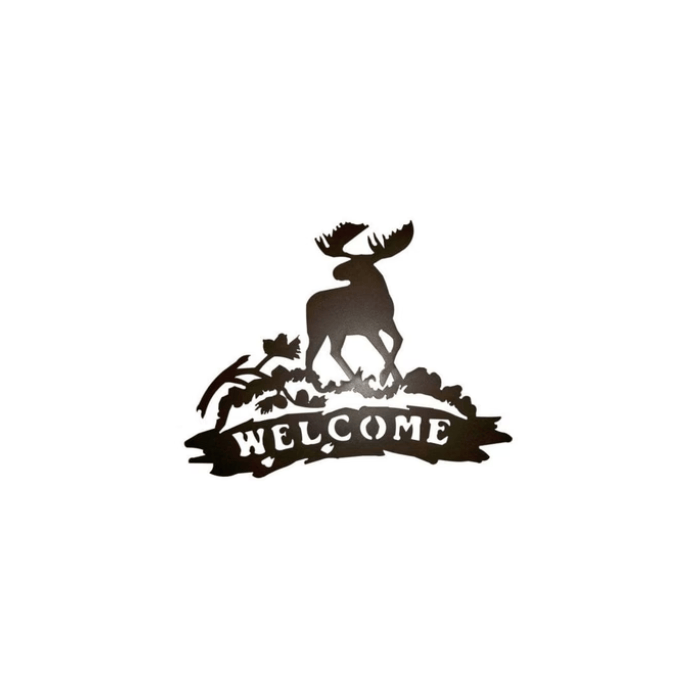 Rusty Rooster Fabrication & Design Moose Welcome Metal Wall Art (S)