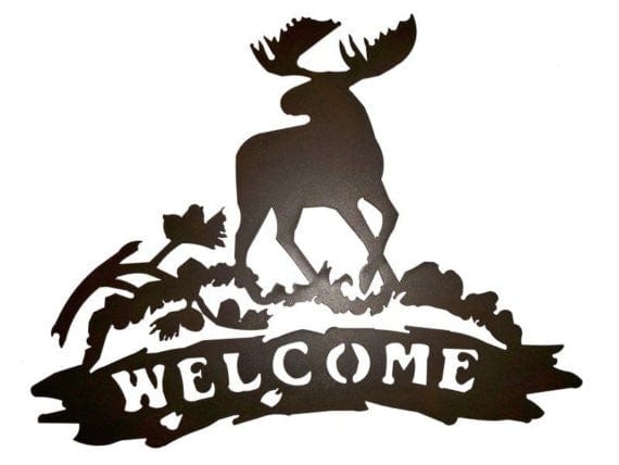 Rusty Rooster Fabrication & Design Moose Welcome Metal Wall Art (S)
