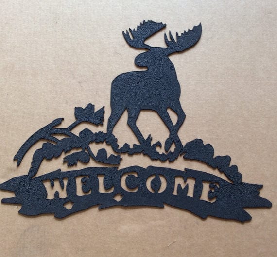 Rusty Rooster Fabrication & Design Moose Welcome Metal Wall Art (S)