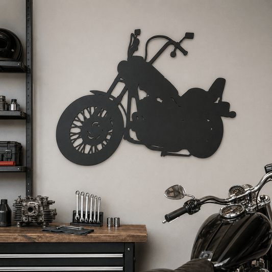Rusty Rooster Fabrication & Design Motorcycle Metal Wall Art – Biker Decor (W14)