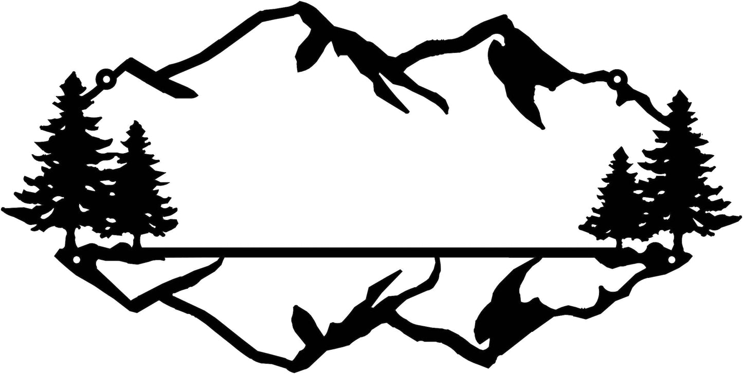 Rusty Rooster Fabrication & Design Mountain Majesty Personalized Sign (K1)