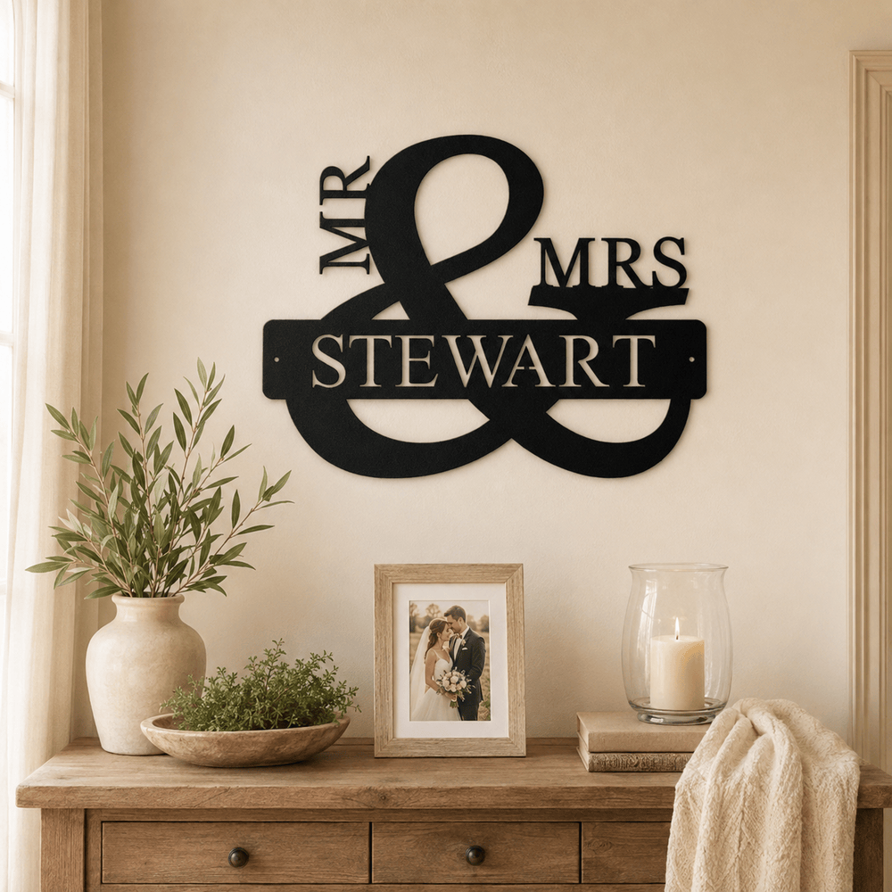 Rusty Rooster Fabrication & Design Mr. & Mrs. Monogram Metal Wall Art (D47)