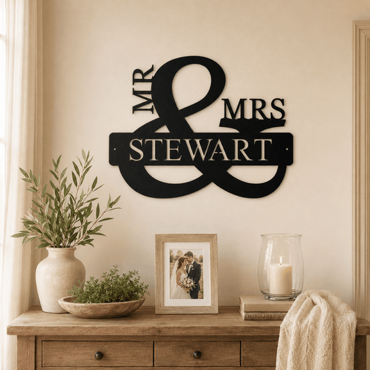Rusty Rooster Fabrication & Design Mr. & Mrs. Monogram Metal Wall Art (D47)