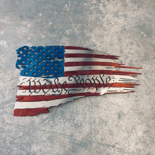 Rusty Rooster Fabrication & Design No Color We The People Patriotic Flag  (O45)