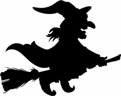 Rusty Rooster Fabrication & Design No Color Witch On A Broom Halloween Garden Stake or Metal Wall Art (U22)