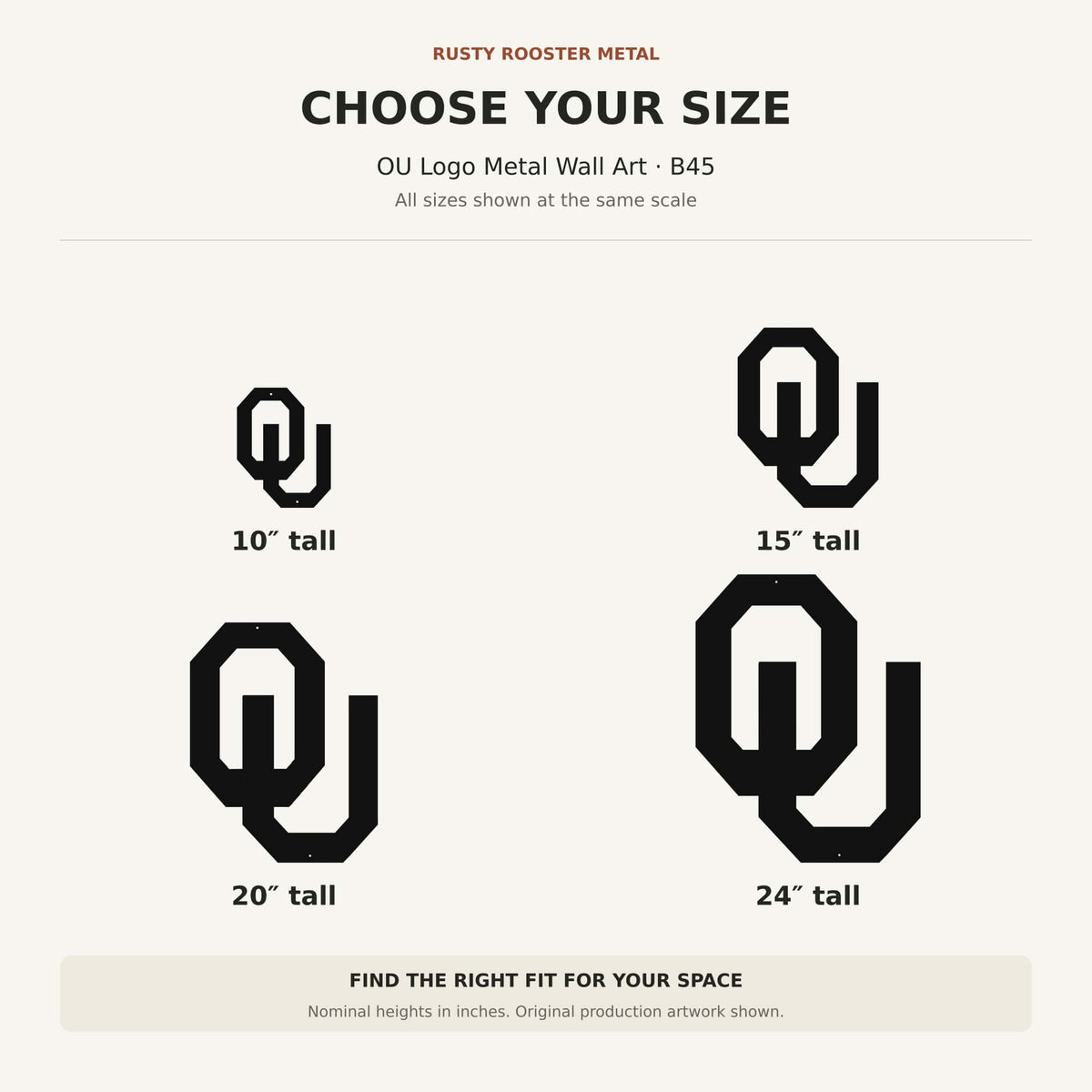 Rusty Rooster Fabrication & Design Officially Licensed OU Metal Wall Art (B45)