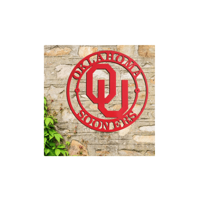 Rusty Rooster Fabrication & Design Oklahoma Sooners Logo Wall Art  (B44)