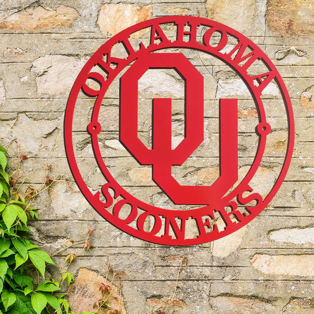 Rusty Rooster Fabrication & Design Oklahoma Sooners Logo Wall Art  (B44)