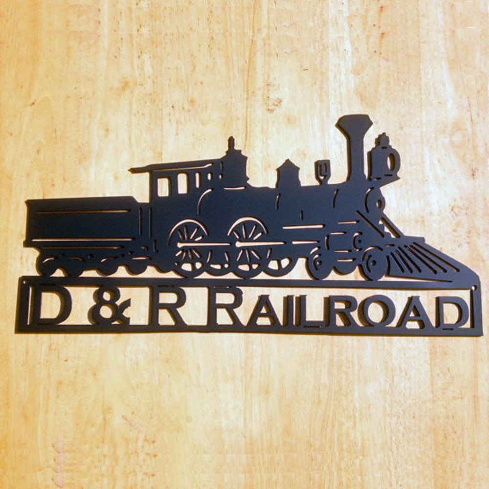 Rusty Rooster Fabrication & Design Old Train Steam Engine with Custom Text Field (J12)