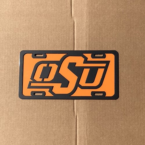 Rusty Rooster Fabrication & Design Orange & Black Oklahoma State License Plate (C49)