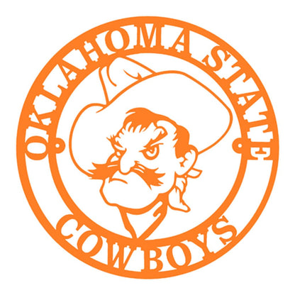 Rusty Rooster Fabrication & Design Orange Only Oklahoma State Cowboys Pistol Pete in a Circle (C47)