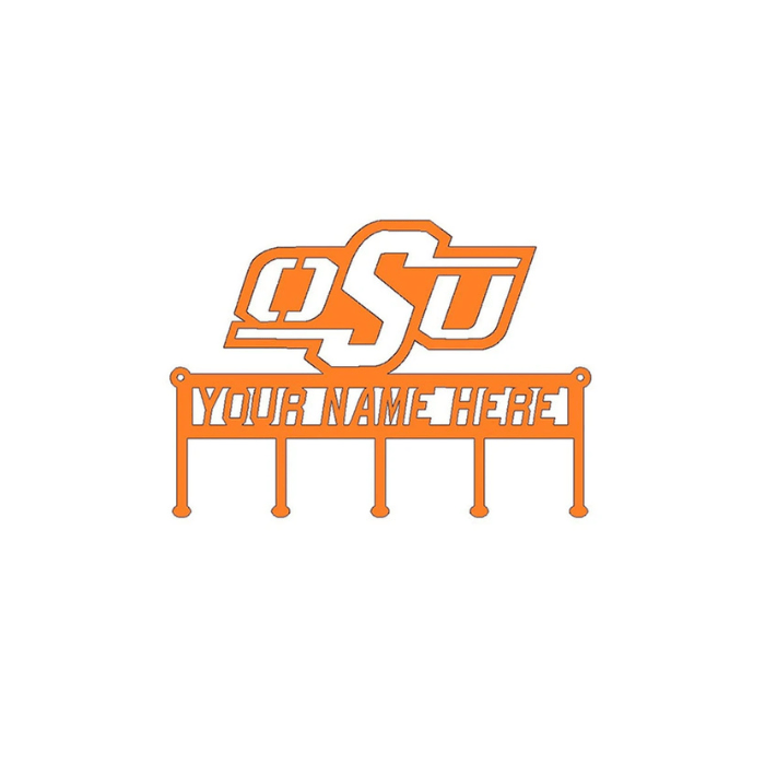 Rusty Rooster Fabrication & Design OSU Key Holder with Personalized Name Field Oklahoma State (C45)