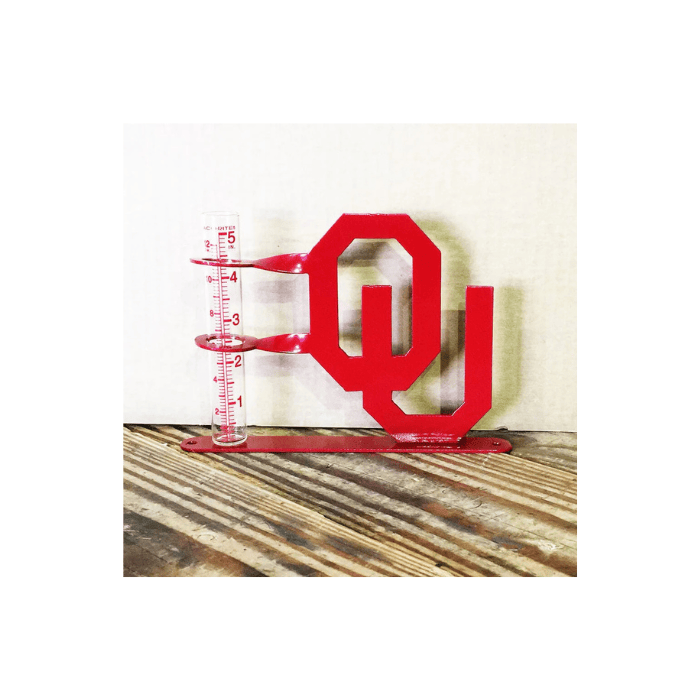 Rusty Rooster Fabrication & Design OU Rain Gauge (B41)