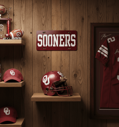 Rusty Rooster Fabrication & Design OU Sooner License Plate (E37)