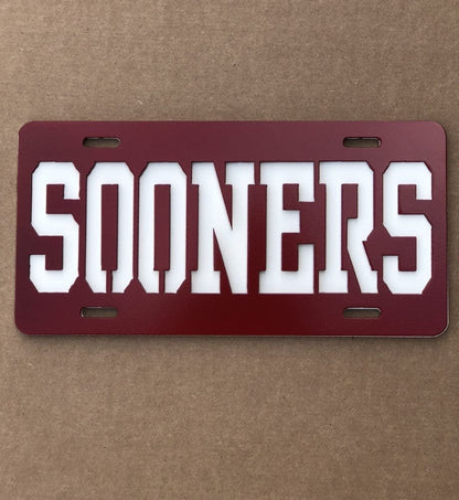 Rusty Rooster Fabrication & Design OU Sooner License Plate (E37)